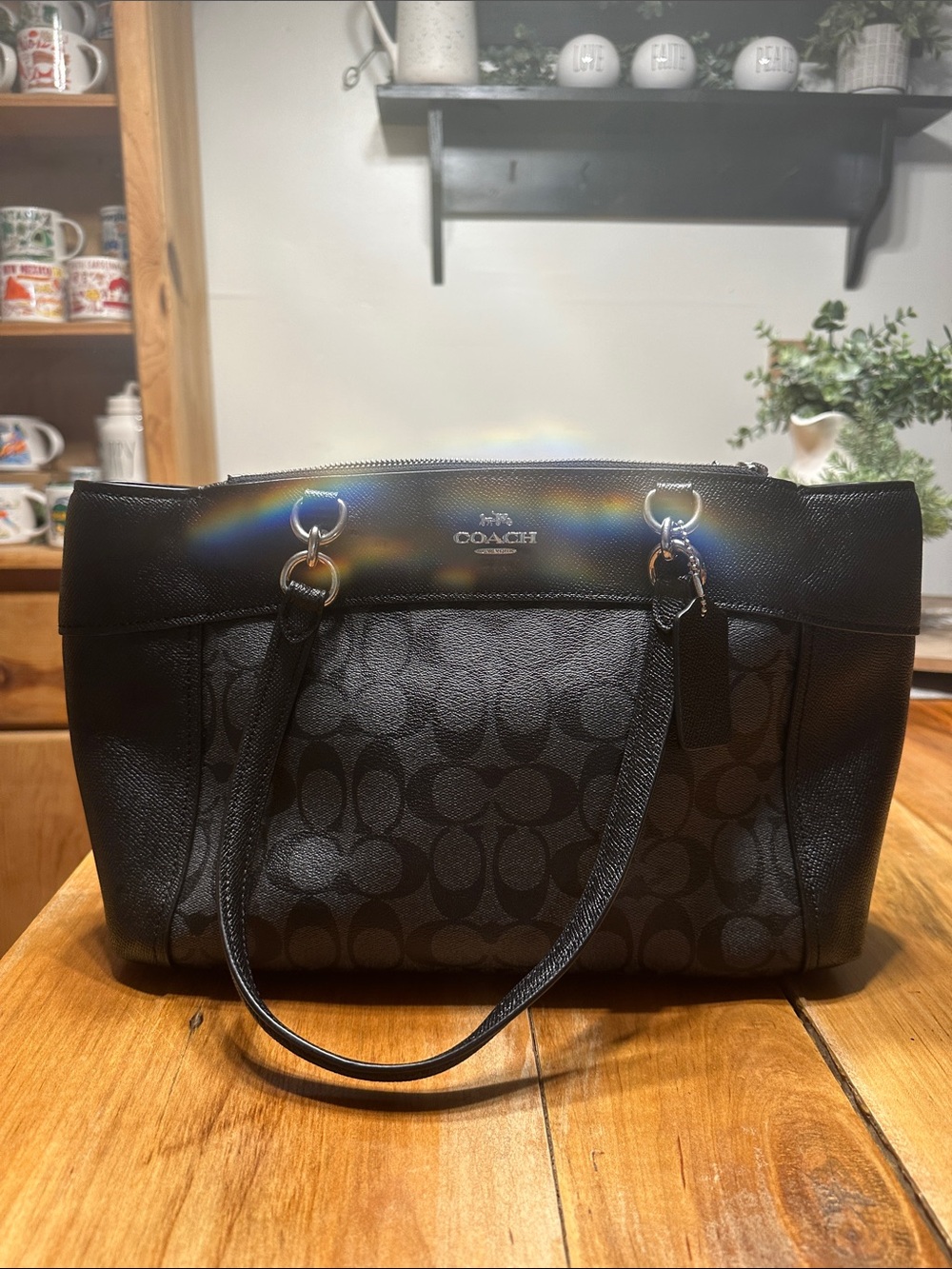 Coach Black Signature Satchel Shoulder Bag - Picture 5 of 5